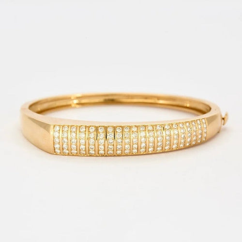 Bracelet Bracelet jonc en or jaune 18K et diamants 58 Facettes