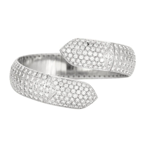 Bracelet Chaumet Plume - Bracelet semi-rigide en or gris 18K et diamants 58 Facettes