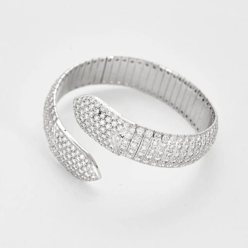 Bracelet Chaumet Plume - Bracelet semi-rigide en or gris 18K et diamants 58 Facettes