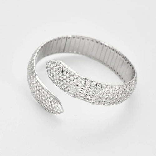 Bracelet Chaumet Plume - Bracelet semi-rigide en or gris 18K et diamants 58 Facettes