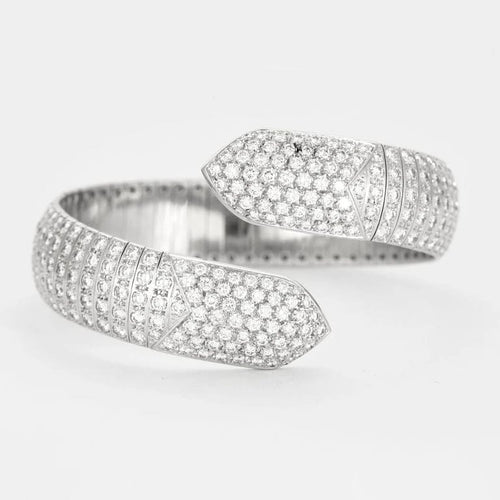 Bracelet Chaumet Plume - Bracelet semi-rigide en or gris 18K et diamants 58 Facettes