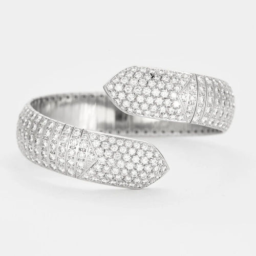 Bracelet Chaumet Plume - Bracelet semi-rigide en or gris 18K et diamants 58 Facettes
