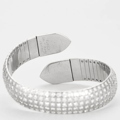 Bracelet Chaumet Plume - Bracelet semi-rigide en or gris 18K et diamants 58 Facettes