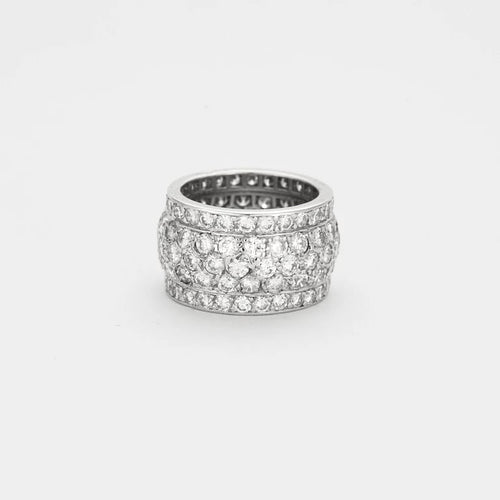 Bague 49 Cartier Nigeria - Bague bandeau en or gris 18K et diamants 58 Facettes