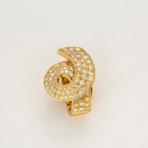 Boucles d'oreilles Parure - Collier ras-de-cou et boucles d’oreilles en or jaune 18K diamants 58 Facettes