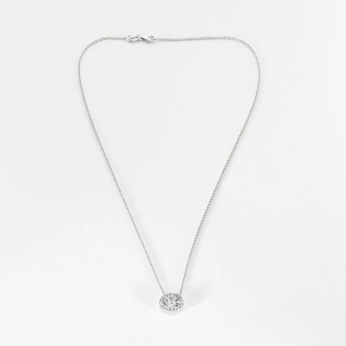 Collier Collier pendentif diamant taille ancienne 1,08 ct en or blanc et diamants 58 Facettes LJ18