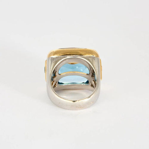 Bague 55 Marina B - Bague en or bicolore 18 carats avec topaze et citrine 58 Facettes