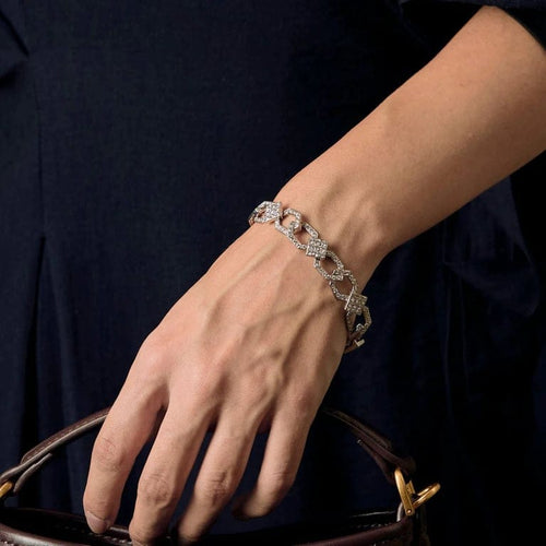 Bracelet M. Gérard - Bracelet Art déco en or blanc 18K et diamants 58 Facettes