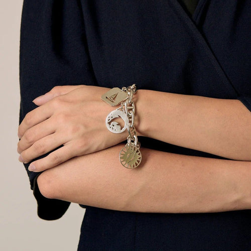 Bracelet Hermès Chaîne d’ancre - Bracelet en argent 925 avec pendeloques 58 Facettes