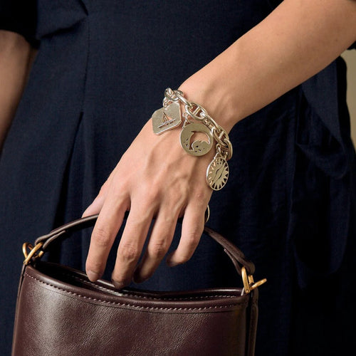 Bracelet Hermès Chaîne d’ancre - Bracelet en argent 925 avec pendeloques 58 Facettes