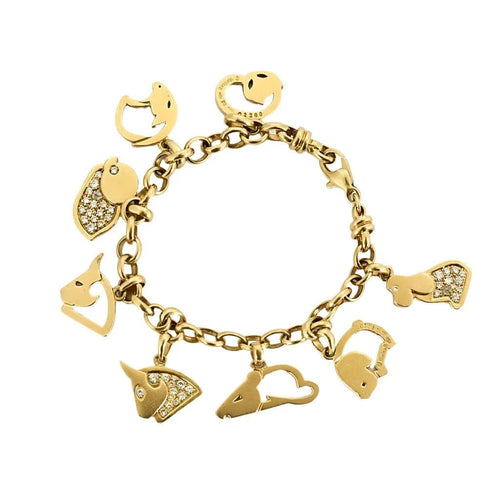 Bracelet Marina B - Bracelet à charms animaliers en or jaune 18K et diamants 58 Facettes