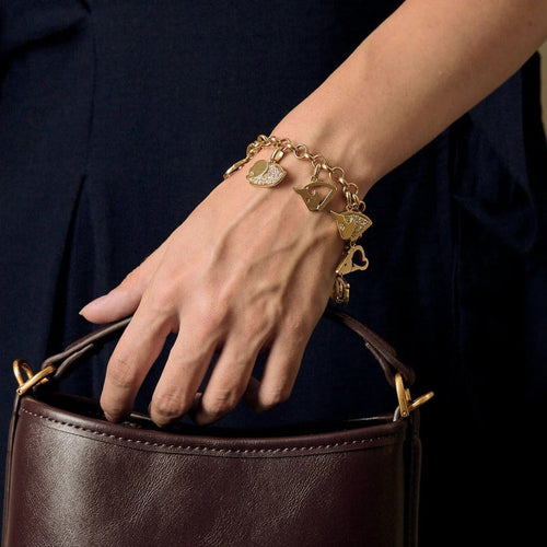 Bracelet Marina B - Bracelet à charms animaliers en or jaune 18K et diamants 58 Facettes