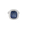 Bague 50 Bague en or blanc 18 K avec saphir de Ceylan et diamants 58 Facettes