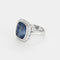 Bague 50 Bague en or blanc 18 K avec saphir de Ceylan et diamants 58 Facettes