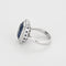 Bague 50 Bague en or blanc 18 K avec saphir de Ceylan et diamants 58 Facettes