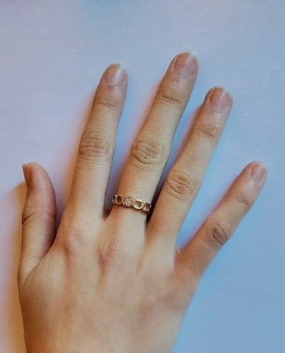 Bague 55 Dinh Van - Alliance Impression Domino en or blanc 58 Facettes 600