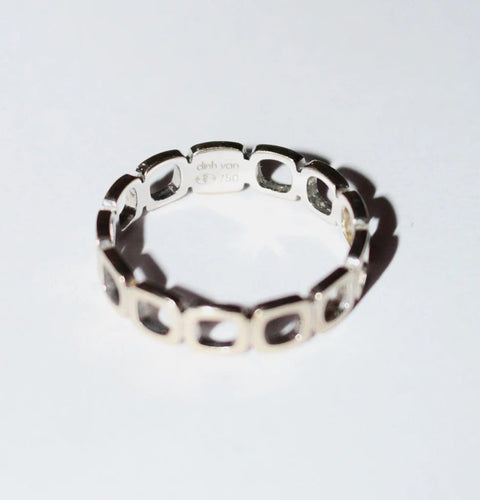 Bague 55 Dinh Van - Alliance Impression Domino en or blanc 58 Facettes 600