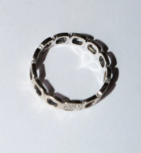 Bague 55 Dinh Van - Alliance Impression Domino en or blanc 58 Facettes 600