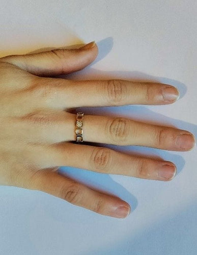Bague 55 Dinh Van - Alliance Impression Domino en or blanc 58 Facettes 600