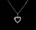 Collier Collier cœur en or blanc et diamants 58 Facettes 203
