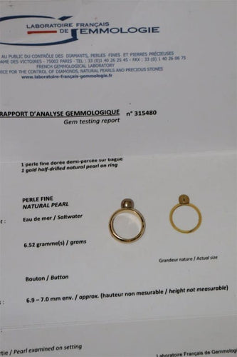 Bague 53 Bague perle fine en or jaune 18 carats 58 Facettes 398