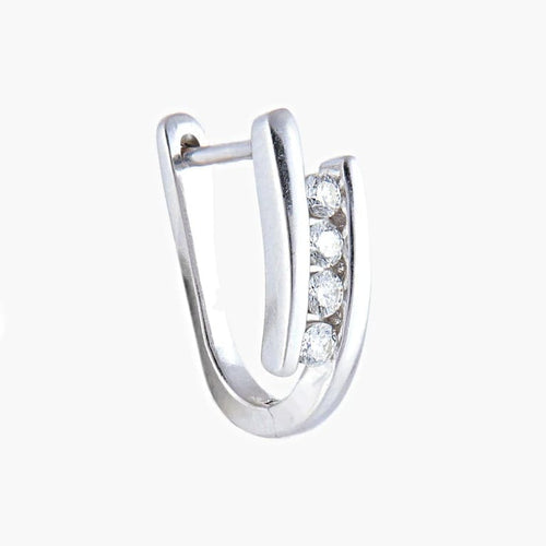 Boucles d'oreilles Boucles d'oreilles en or gris 18k et diamants taille brillant 0,40 ct 58 Facettes 395