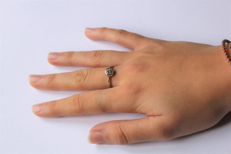 Bague 52 Bague solitaire en or blanc 18k avec diamant 0,52 ct 58 Facettes 412