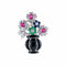 Pendentif Broche-pendentif panier de fleurs Art déco en or blanc 18 k 58 Facettes 446