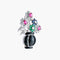 Pendentif Broche-pendentif panier de fleurs Art déco en or blanc 18 k 58 Facettes 446
