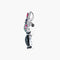 Pendentif Broche-pendentif panier de fleurs Art déco en or blanc 18 k 58 Facettes 446