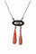 Collier Collier négligé Art déco en or gris 18 k, onyx, corail et diamants 58 Facettes 464