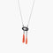 Collier Collier négligé Art déco en or gris 18 k, onyx, corail et diamants 58 Facettes 464