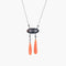 Collier Collier négligé Art déco en or gris 18 k, onyx, corail et diamants 58 Facettes 464