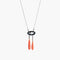 Collier Collier négligé Art déco en or gris 18 k, onyx, corail et diamants 58 Facettes 464