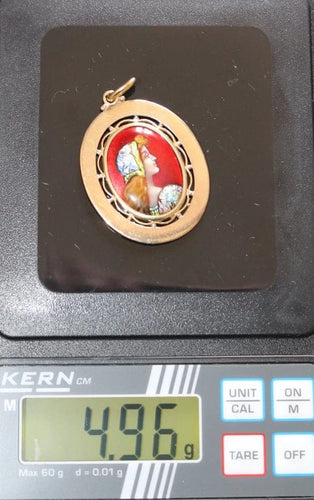 Pendentif Louis Clément - Pendentif médaille émaillée en or jaune 18k 58 Facettes 465