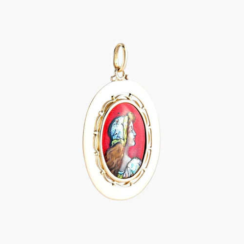 Pendentif Louis Clément - Pendentif médaille émaillée en or jaune 18k 58 Facettes 465