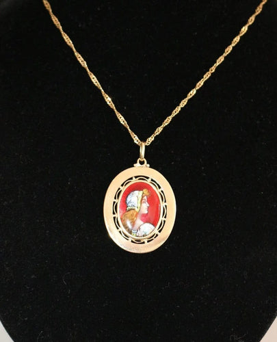 Pendentif Louis Clément - Pendentif médaille émaillée en or jaune 18k 58 Facettes 465