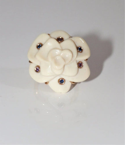 Bague 49.5 Bague camélia en or rose 18k avec saphirs et améthystes 58 Facettes 478