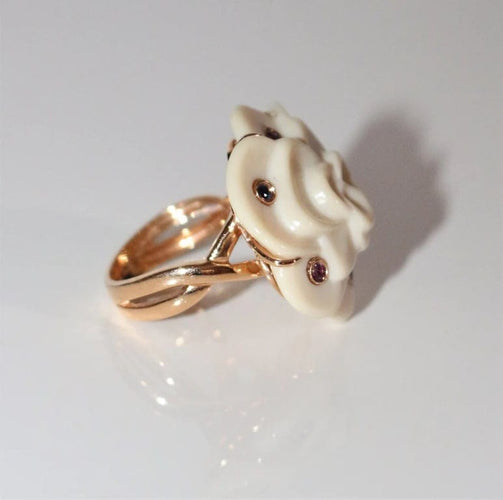 Bague 49.5 Bague camélia en or rose 18k avec saphirs et améthystes 58 Facettes 478