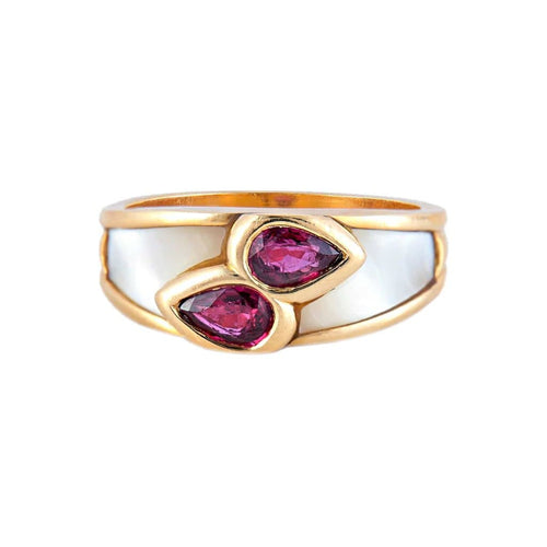 Bague 56 Mauboussin Nadia - Bague en or jaune avec rubis et nacre 58 Facettes 438
