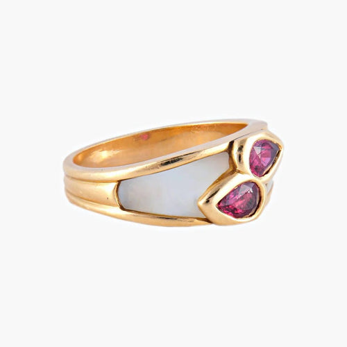 Bague 56 Mauboussin Nadia - Bague en or jaune avec rubis et nacre 58 Facettes 438