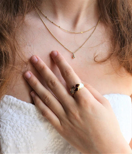 Bague 56 Mauboussin Nadia - Bague en or jaune avec rubis et nacre 58 Facettes 438