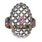 Bague 54 Belle Époque - Bague marquise résille en or jaune 18k, argent et améthyste 58 Facettes 516