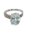 Bague 54 Bague en or blanc 18k avec aigue-marine 58 Facettes 521