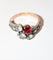 Bague 51.5 Bague ancienne Vous et Moi en or jaune, argent et doublet grenat-verre 58 Facettes 513