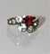 Bague 51.5 Bague ancienne Vous et Moi en or jaune, argent et doublet grenat-verre 58 Facettes 513