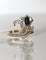 Bague 55 Bague aigrette - Diamants et saphir en or jaune et or blanc 18 carats 58 Facettes 553