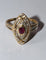 Bague 55 Bague marquise en or jaune 18 carats rubis et diamants 58 Facettes 572