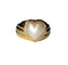 Bague 57 Bague cœur en or jaune 18 carats avec perle mabé 58 Facettes 563