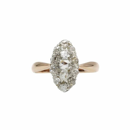 Bague 56 Bague en or rose et platine sertie de diamants 58 Facettes 1014